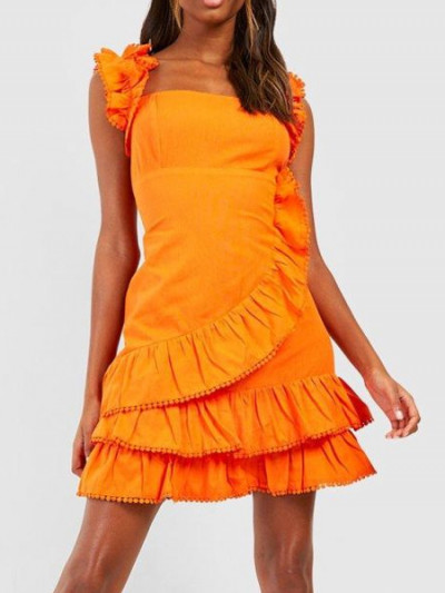 44% off on Boohoo ruffled cotton dress with VogaCloset coupon