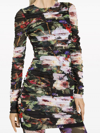 Buy Dolce & Gabbana Floral Print Short Dress with 60% Farfetch Coupon