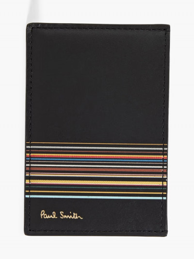 Hot Deal on PAUL SMITH Striped leather cardholder with 48% OFF from The Outnet